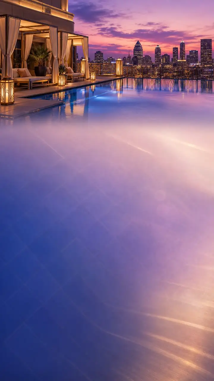 Rooftop casino pool