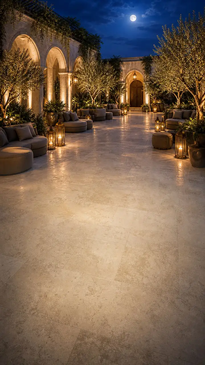 Moonlit courtyard club