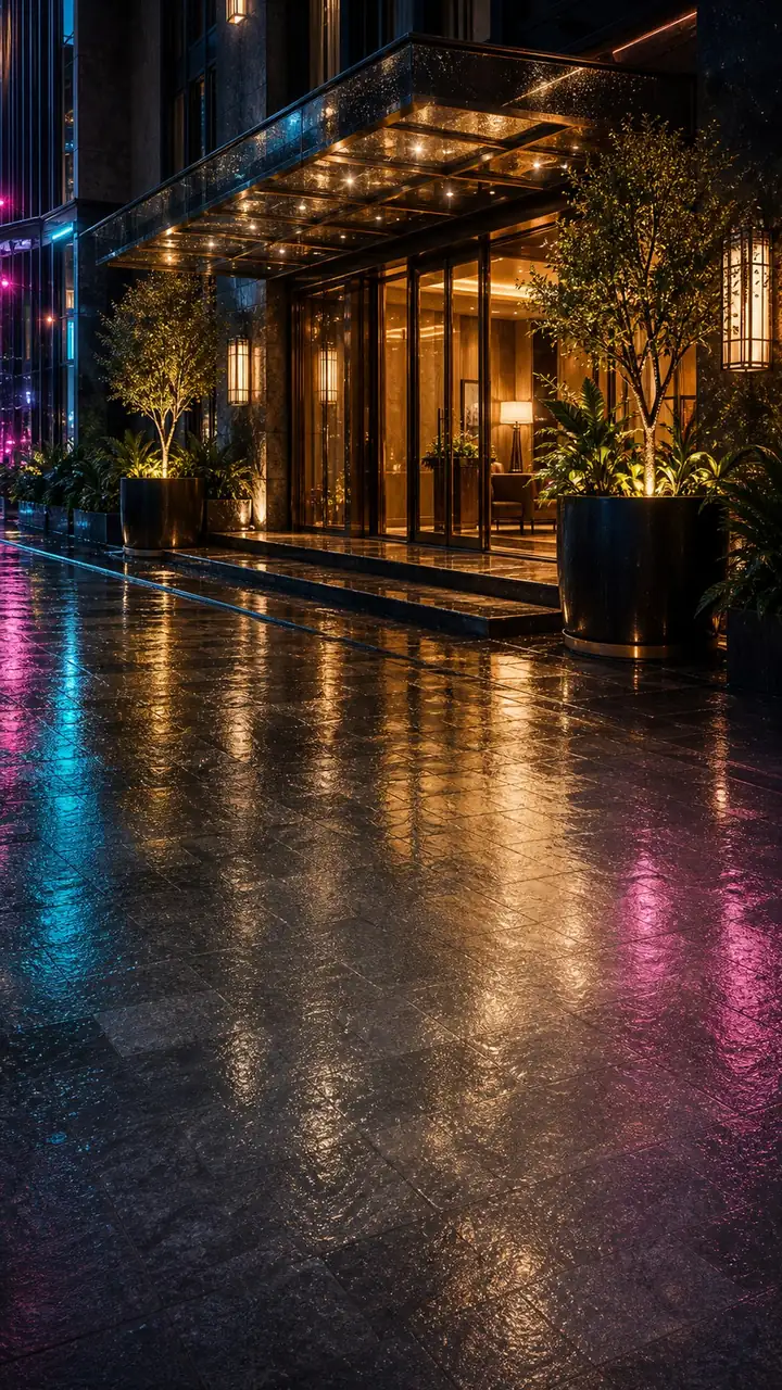Rain neon arrival