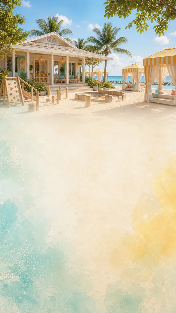 Beach kids club cabanas