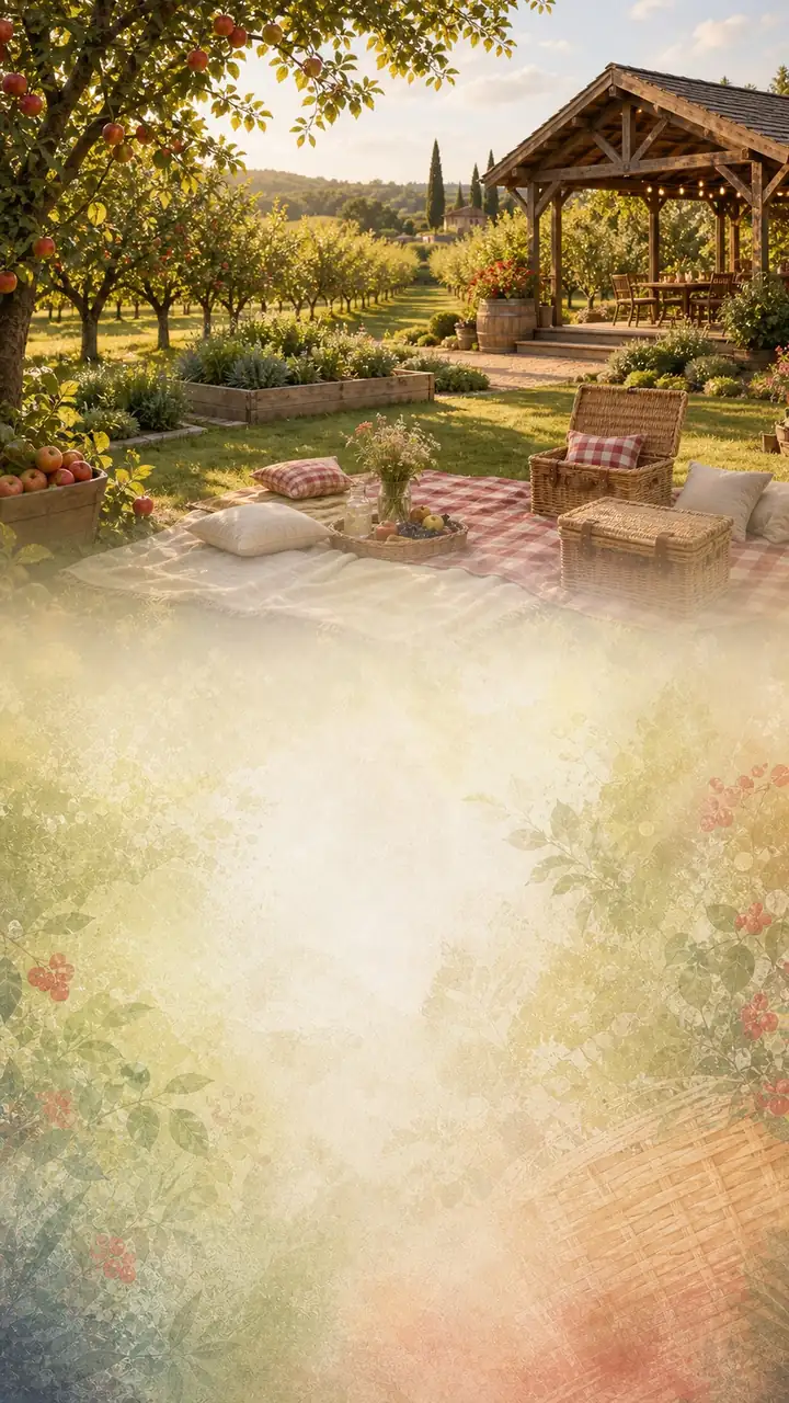 Farm garden picnic