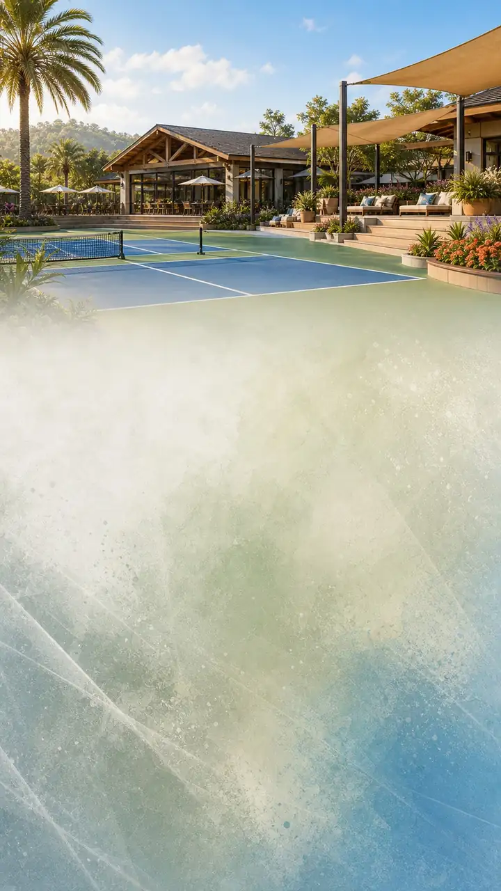 Sports court clubhouse