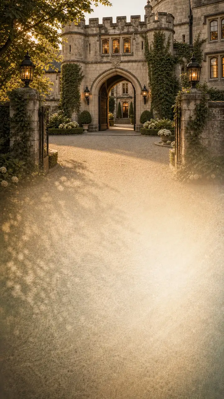 Castle gate arrival