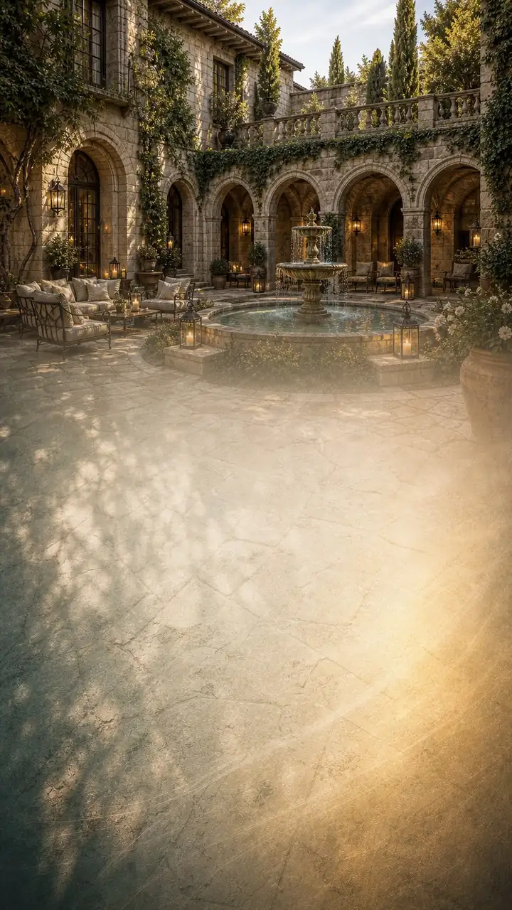 Stone courtyard manor