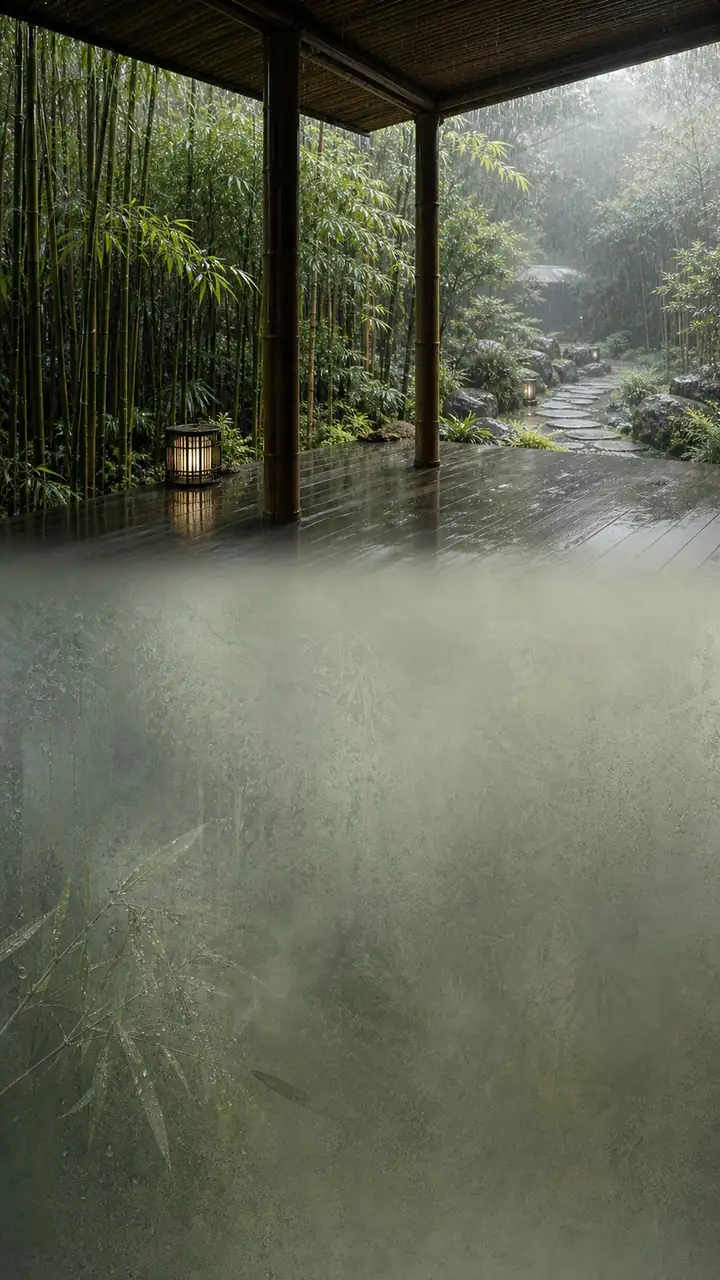 Bamboo rain pavilion