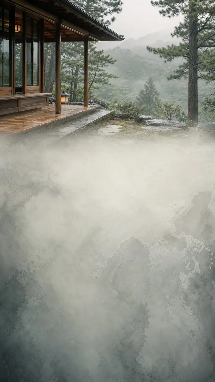 Ink-wash mountain retreat