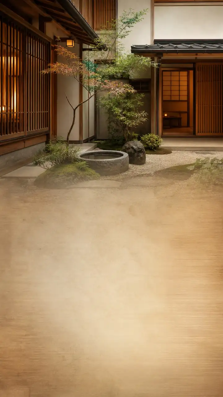 Kyoto machiya courtyard