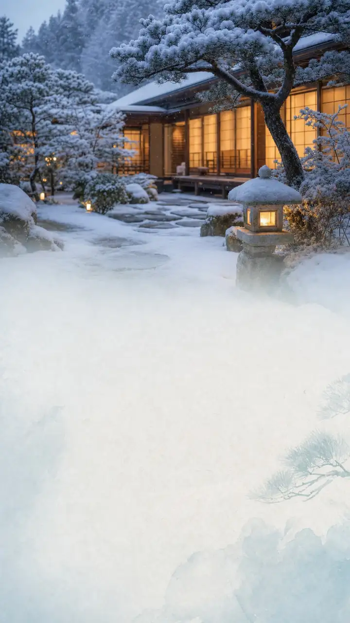 Snow lantern ryokan