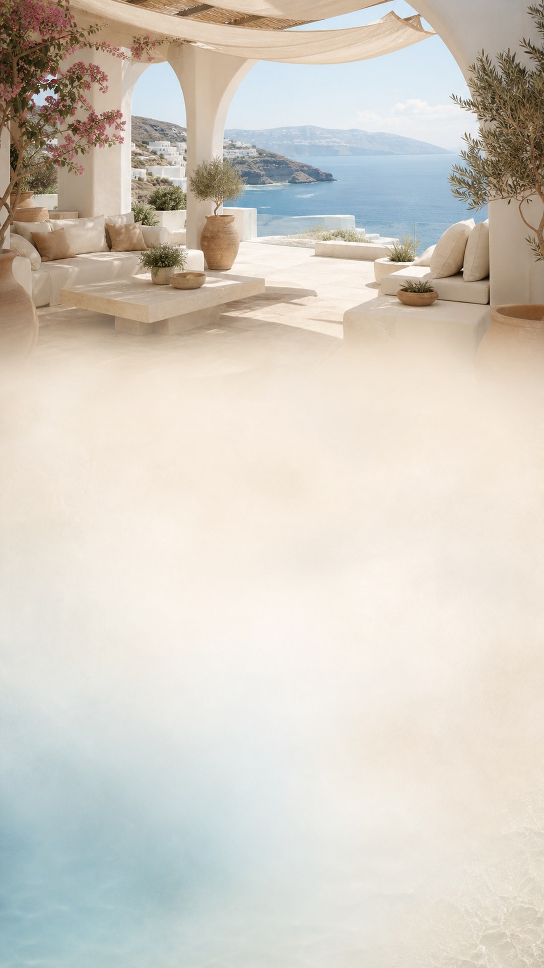Mediterranean white terrace