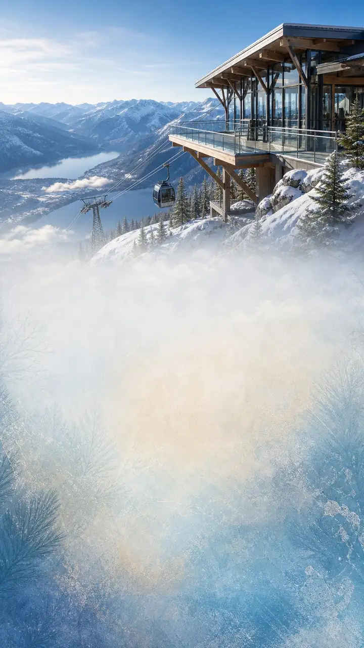 Alpine cable car lookout