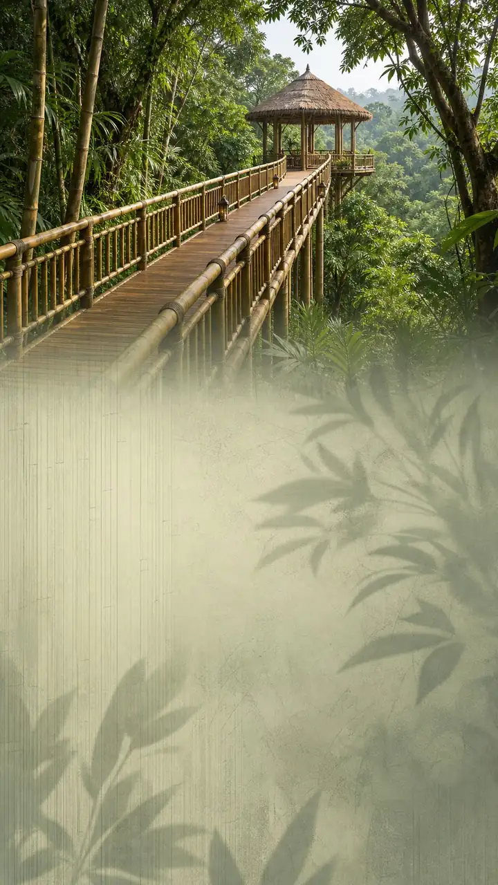 Bamboo skywalk retreat