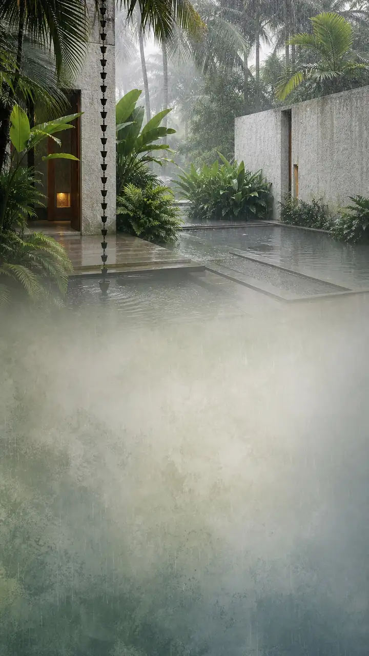 Palm rain courtyard