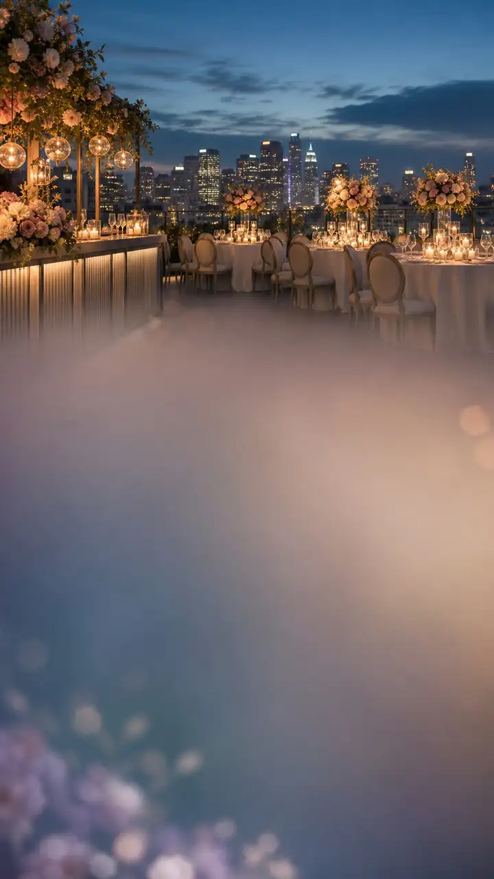 Rooftop reception evening