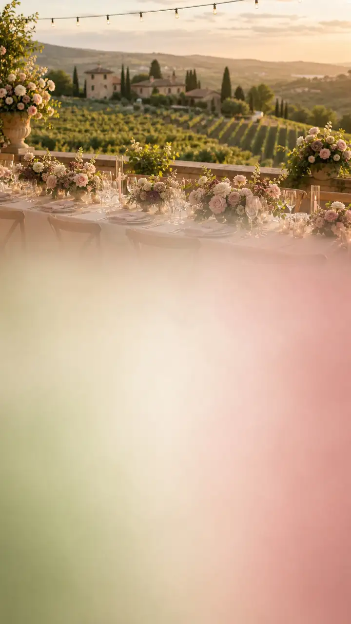 Vineyard wedding terrace