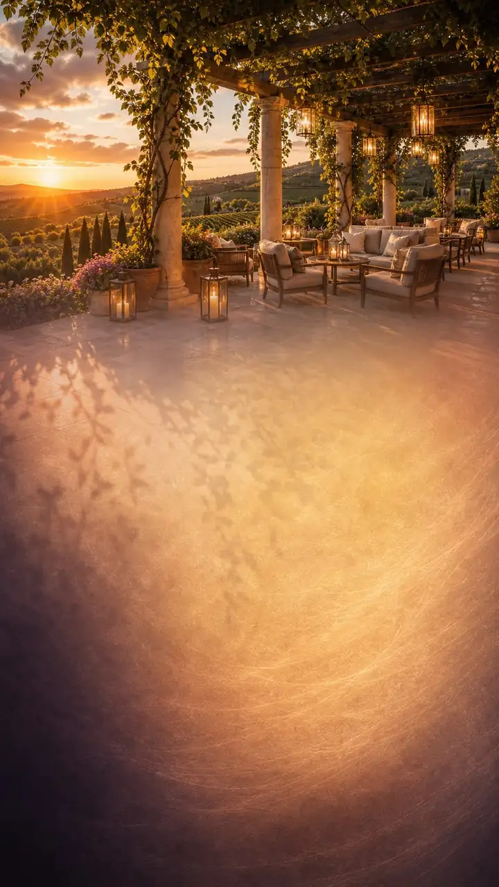 Sunset pergola vineyard