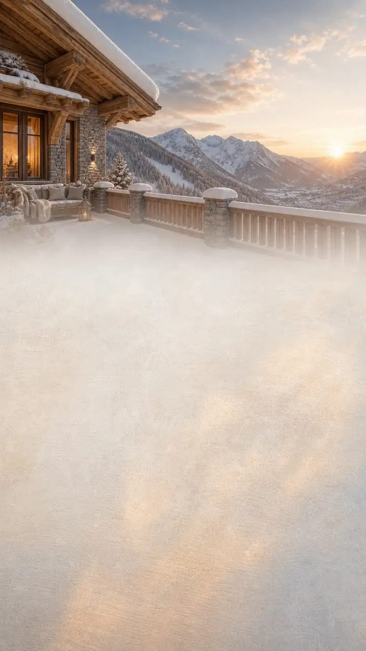 Alpine chalet terrace