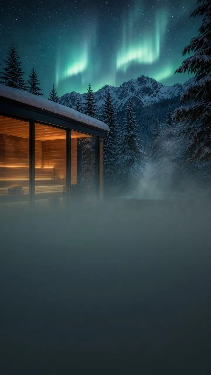 Aurora glass sauna