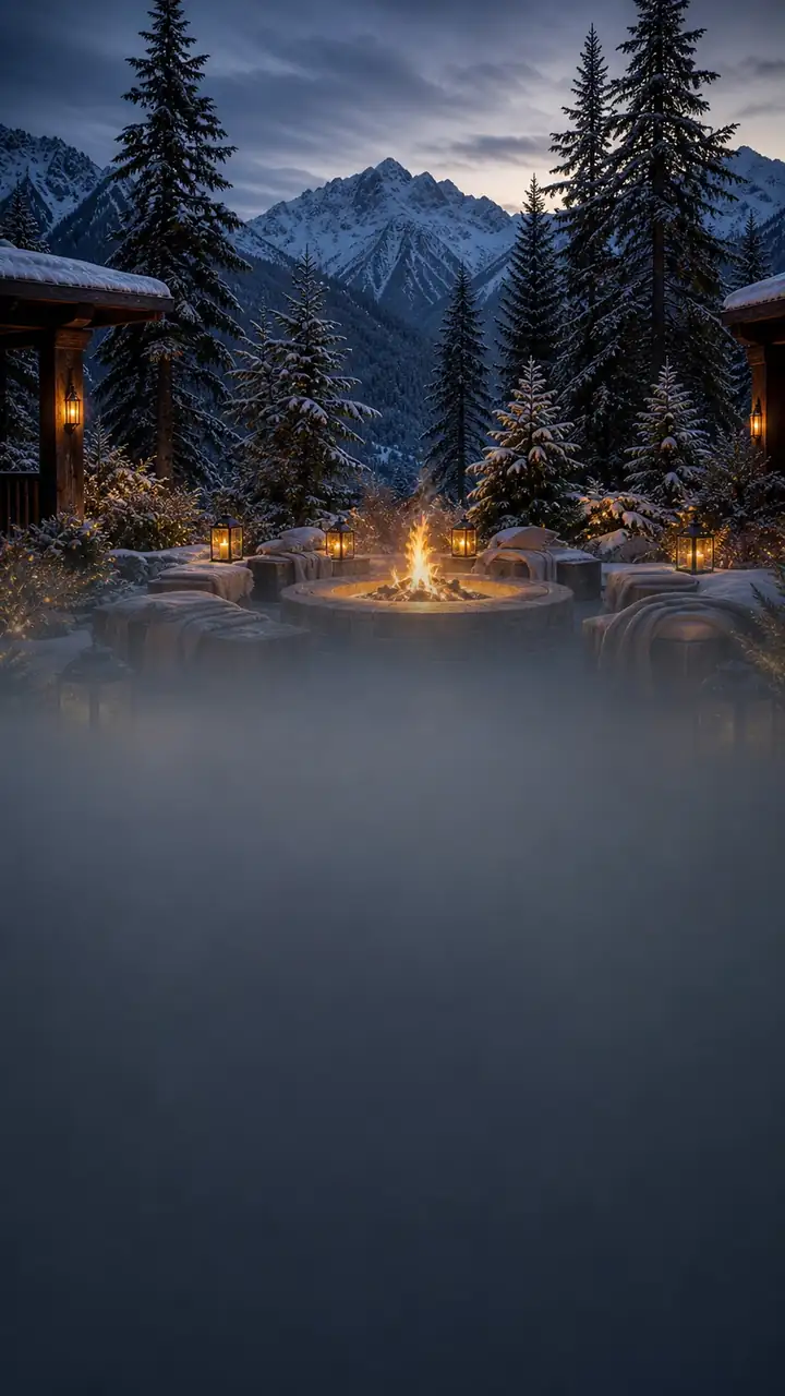 Forest firepit courtyard