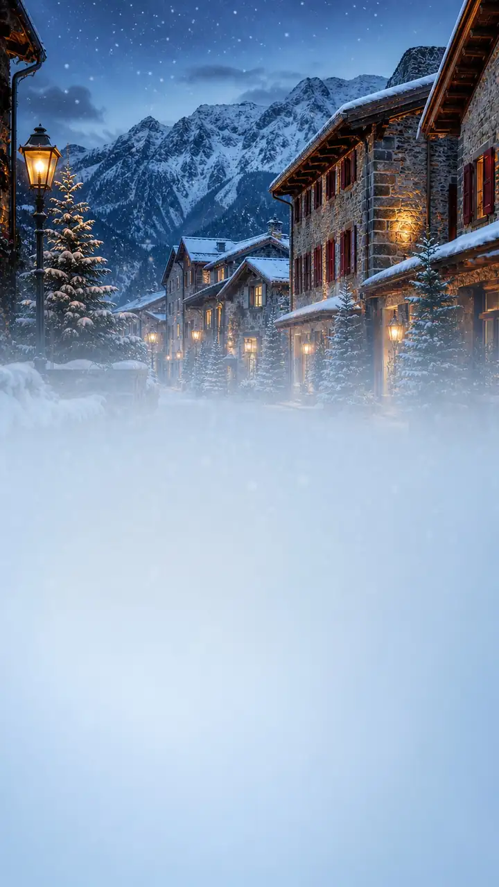 Mountain village evening