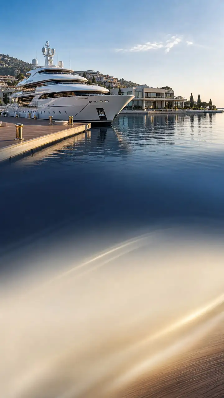 Superyacht marina arrival